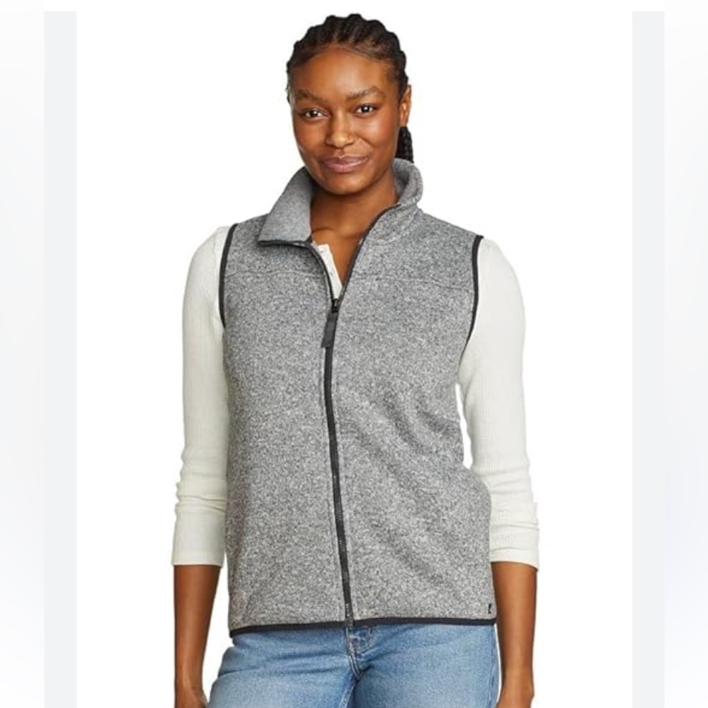 Eddie Bauer Gray Zip-Up Vest